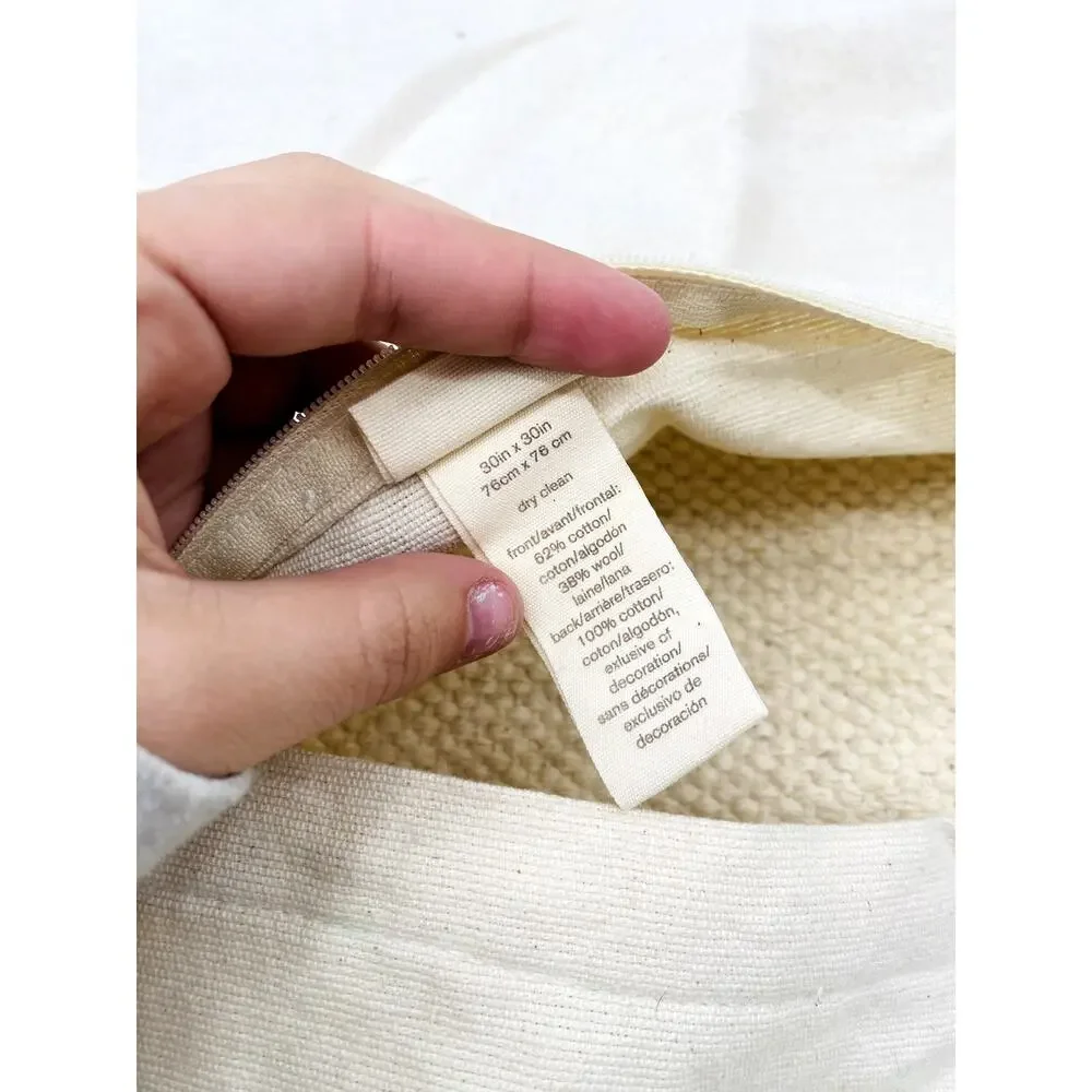 West Elm cream 30x30 pillow cover shams set of 2